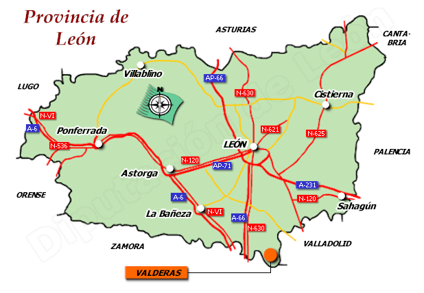 Mapa de la provincia de León